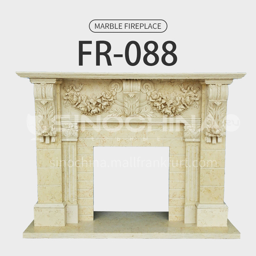 Natural stone European classical style fireplace FR-088